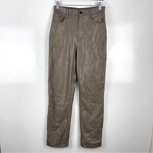 Abercrombie & Fitch The 90's Straight Ultra High Rise Pants Faux Leather Size 27